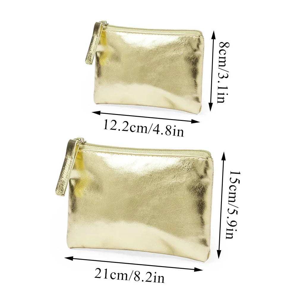 Hemasa Mini PU Leather Wallet Coin Purse Key Bag Key Holder Pocket Storage Bag Transparent Zipper Waterproof Portable Thin Coin Pouch