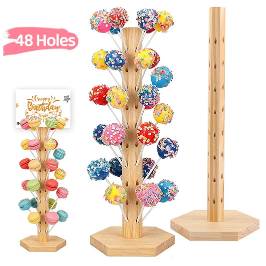 Wooden Cake Pop Stand Lollipop Candy Dessert Display Holder for Wedding Birthday Party Table Centerpieces Decoration Baby Shower