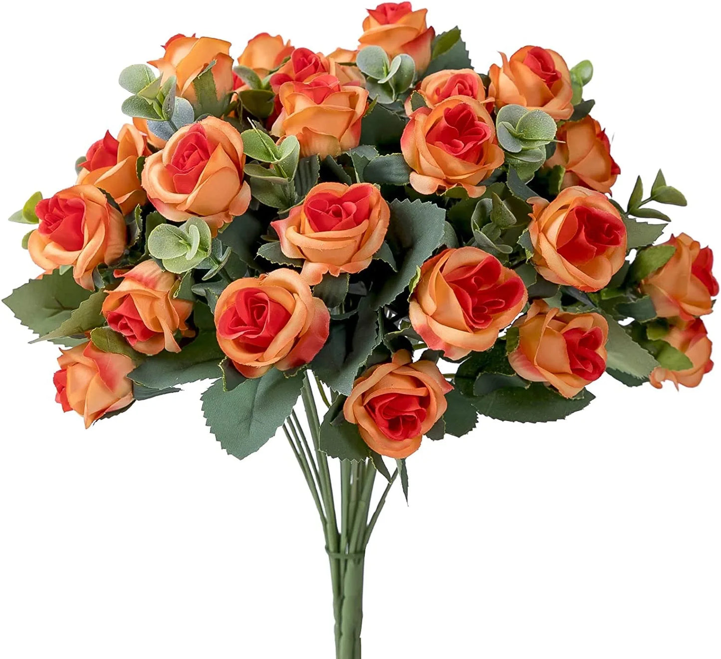 Tejesa 30cm 10Heads Artificial Red Roses Flower Bouquet Home Living Room Office Desktop Ornament Fake Flowers Wedding Party Decor