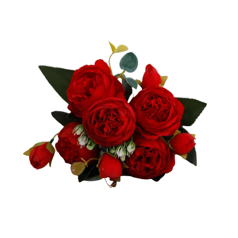 Tejesa 3 Pcs  Peony Artificial Flower Exquisite Wedding Bridal Party Bouquets Home Vase Accessories Fake Christmas Table Garden Backdrop Decor