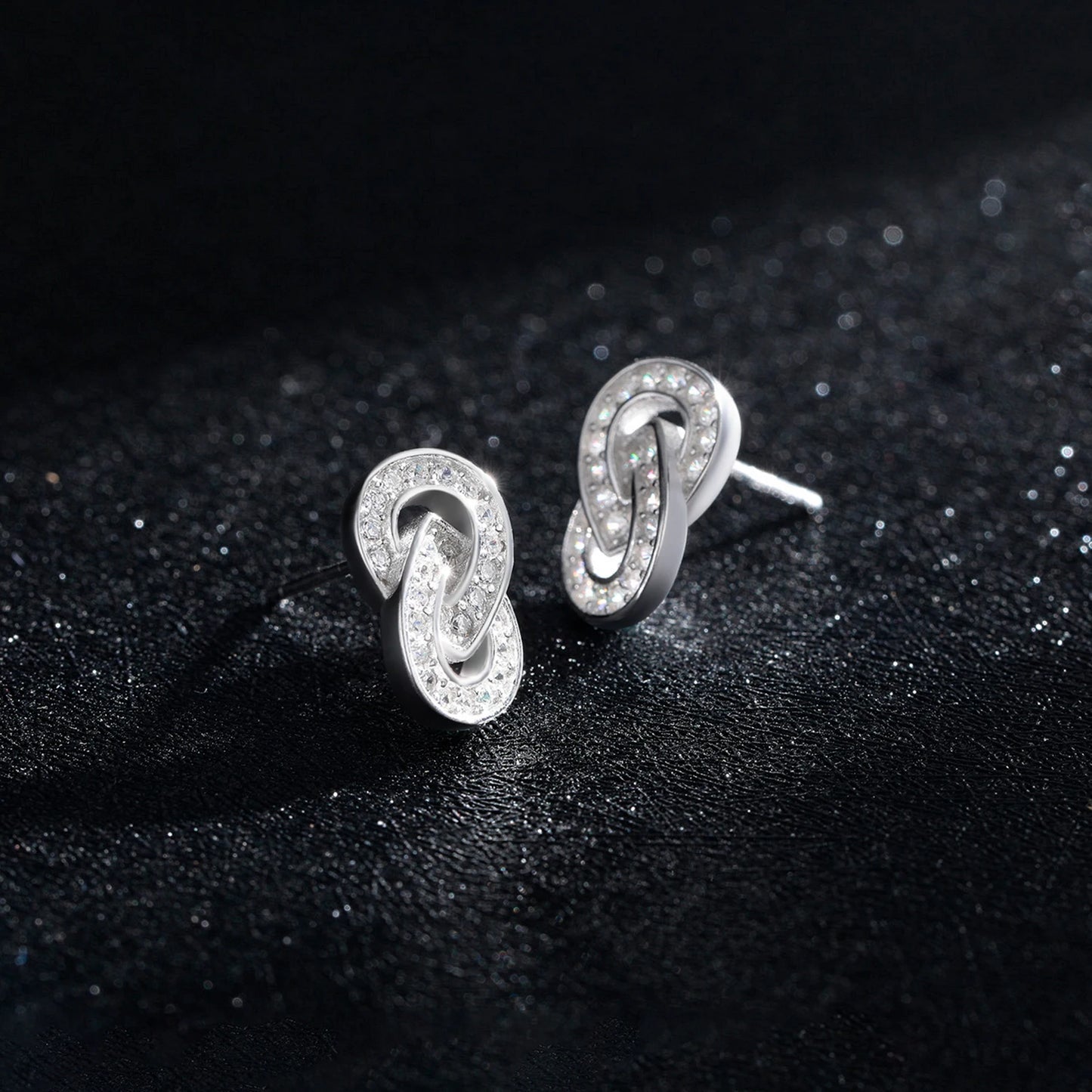 Modian Sparkling Double Circle Ear Pins Classic 925 Sterling Silver Stud Earrings For Women Wedding Statement Jewelry Brincos
