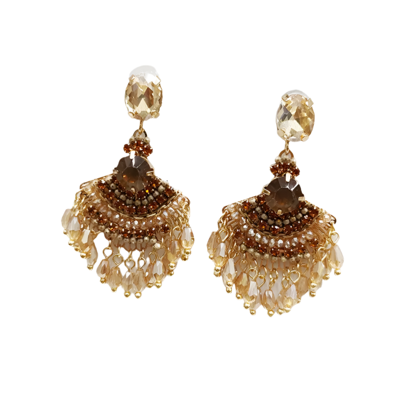 Hemasa Colorful Beaded  Long Earrings for Women