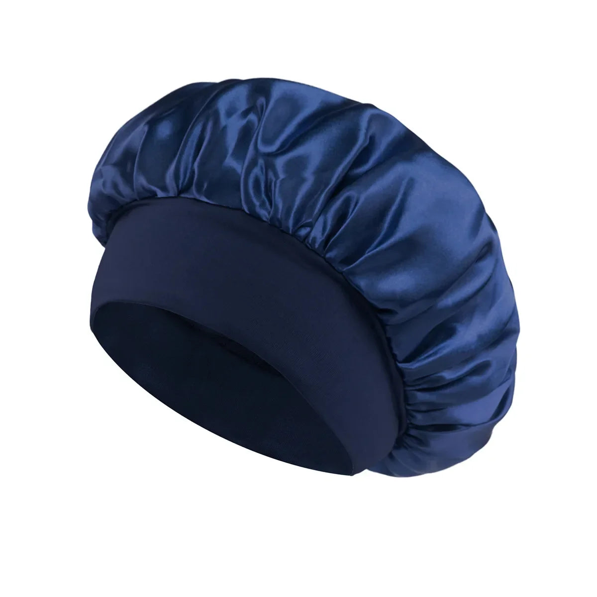 Hemasa Women Satin Bonnet Hair Bonnet for Sleeping Hair Care Silk Bonnets Solid Wide-brimmed Sleeping Hat with Elastic Soft Band