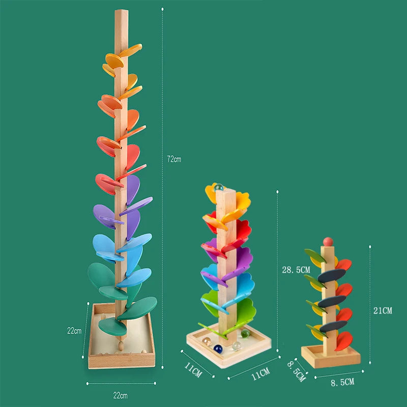 Hemasa Montessori Wooden Rainbow Petals Music Tree Building Blocks Toy