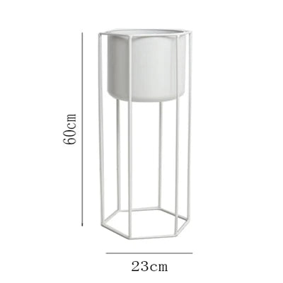 Gold Metal Plant Stands with Planters – Modern Tall Floor Stands for Indoor Plants, Living Room & Balcony Decor
