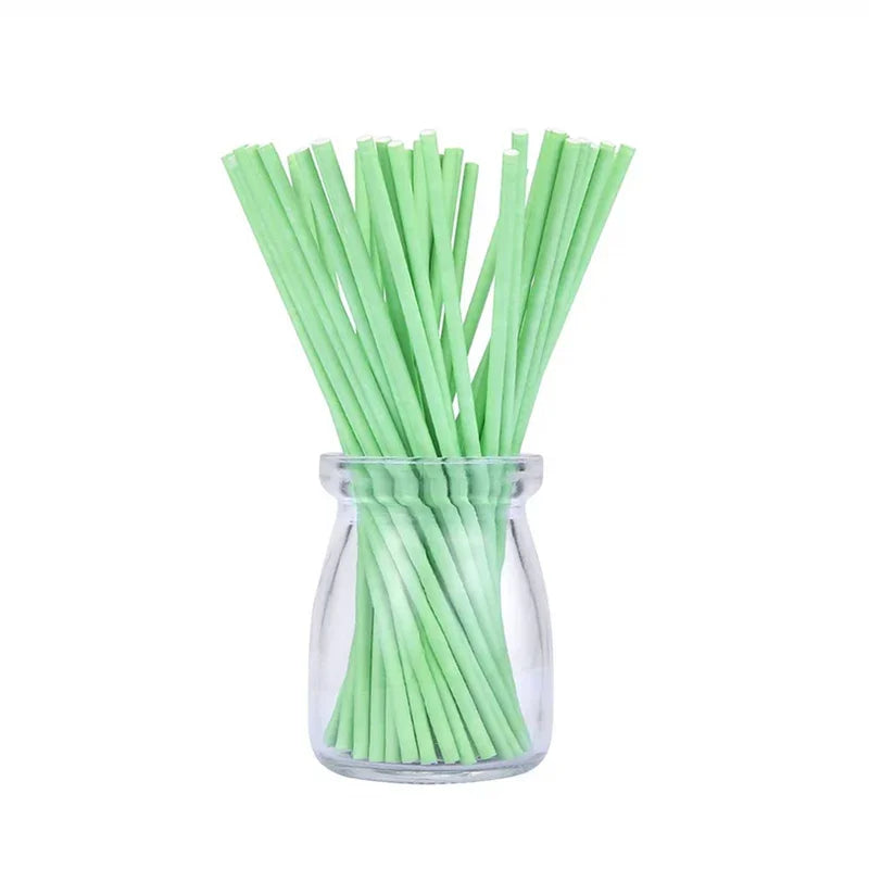 Tejesa 100pcs Paper Lollipop Sucker Sticks for Cake Pops Candy Popcake Stick 6-Inch by 5/32-Inch 150*3.5mm