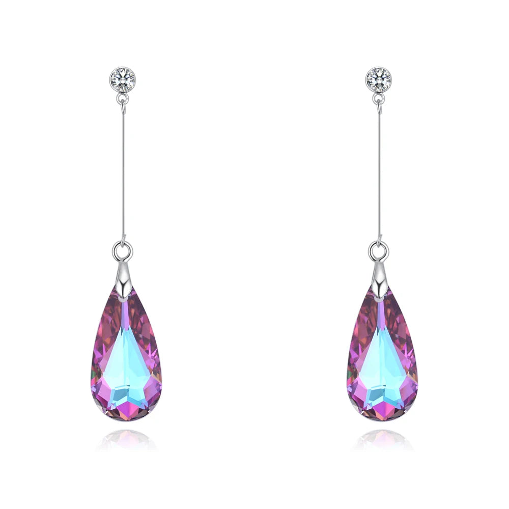 Original Crystal from Austria Water Drop Earrings For Women Earrings Fashion Long Dangle Earrings Wedding Christmas Jewelry