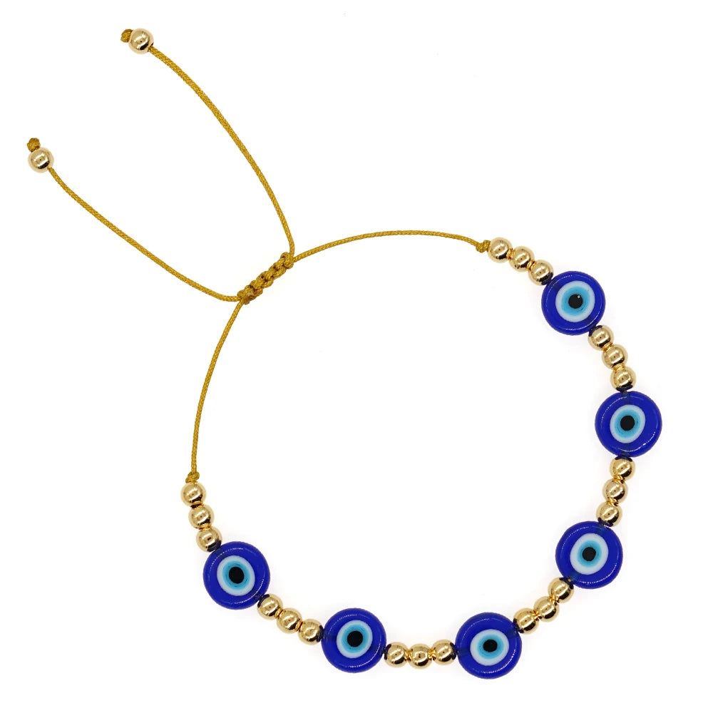 GO2BOHO New Turkish Evil Eye Beads Bracelet Handmade Trendy Friendship Bracelets for Women
