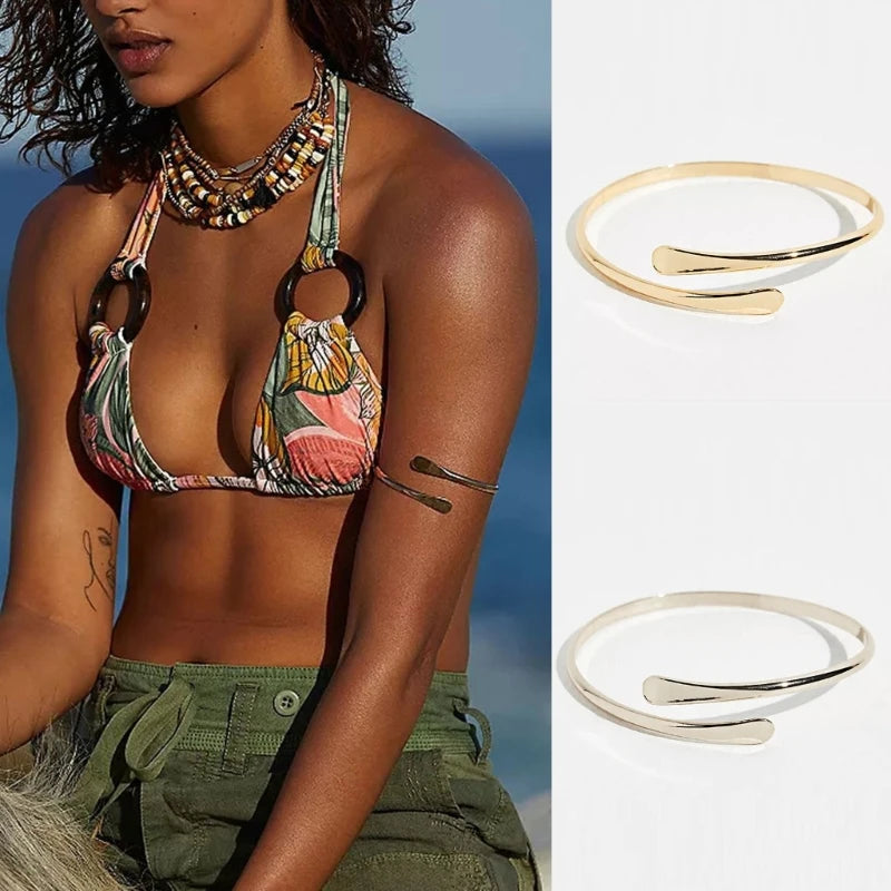 Punk Coiled Adjustable Spiral Upper Arm Cuff Armlet Armband Bangle Women Jewelry Egypt Adjustable Arm Cuff Armlet
