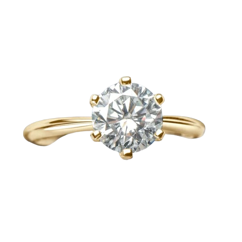 Hemasa  3.0CT Moissanite Solitaire Ring Yellow Gold Plated 2CT Engagement Wedding Ring Band 925 Silver Certified Jewelry For Women