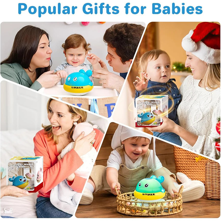 Tejesa Baby Bath Toys Toddler Bath Toys for Kids Light Up Whale Bath Toys Sprinkler Pool Water Table Infant Toys Bathtub Fountain Toy