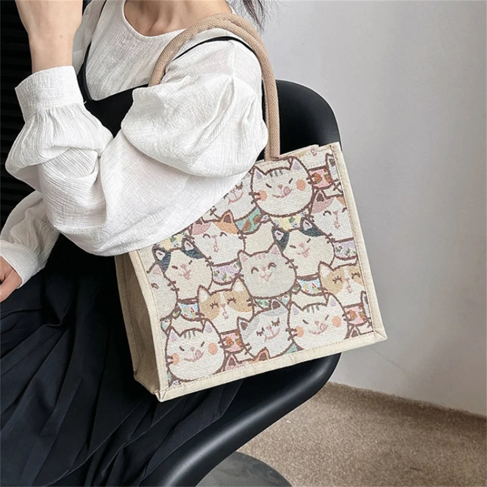 Hemasa  Large Capacity Cotton Linen Women's Bag