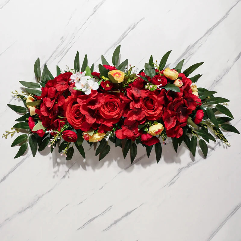 New wedding simulation flower door lintel flower mirror front bedroom wall decoration wedding hanging flower road flower table f
