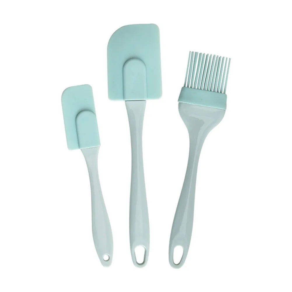Hemasa 3Pcs Cream Scraper DIY Bread Cake Butter Spatula Mixer Oil Brush Kitchen Baking Tool Silicone Spatula Non-stick