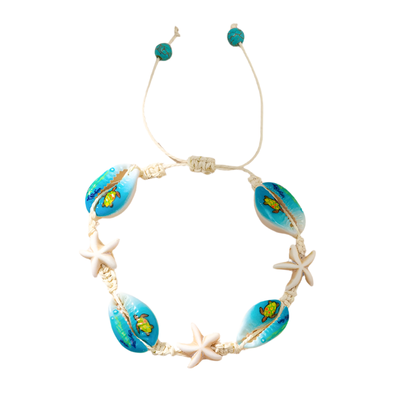 Hemasa Handmade Bohemian Shell Beads Bracelets For Women Men Sea Star Turtle Conch Woven Rope Bracelet Friendship Beach Jewelry