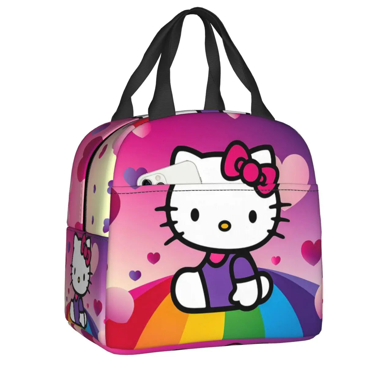 Custom Sanrio Hello Kitty Insulated Lunch Bag for Work School Leakproof Thermal Cooler Lunch Box Women  Food Container Tote Bags