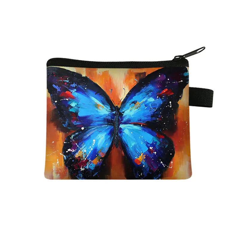 Tejesa Butterfly Printed Zero Wallet Portable Card Bag Coin Key Storage Bags Hand Bag Card Holder monedero mujer carteras Coin Purse
