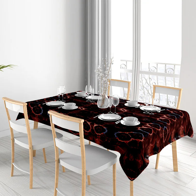Tejesa Black Marble Print  Anti-slip Waterproof  Tablecloth for  Home /Decor/ Dining Room Linen Cover
