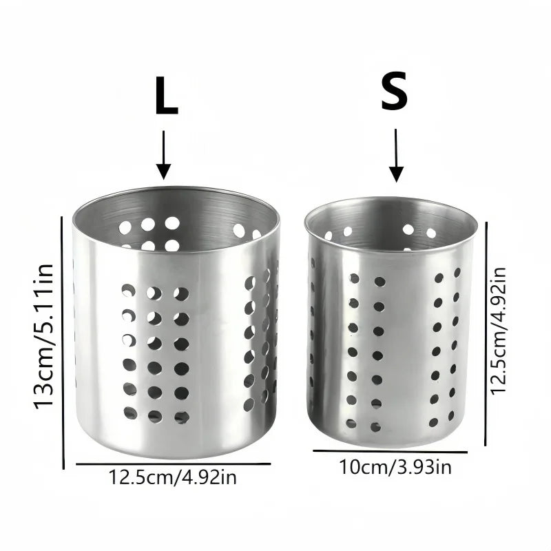 Tejesa 1/2 piece stainless steel cylindrical chopstick cutlery storage box suitable for home kitchens, restaurants, and dormitories