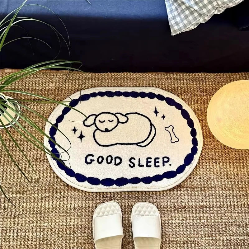 VIKAMA Cartoon-Printed Simple Pattern Carpet Non-Slip Absorbent Doormat Rug For Bedroom Carpet For Live Room Bathroom Mat Home D
