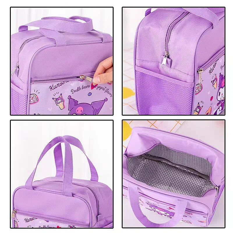 Hemasa Insulated Bag for Kids Cute Cartoon My Melody Kuromi Lunch Box Bag