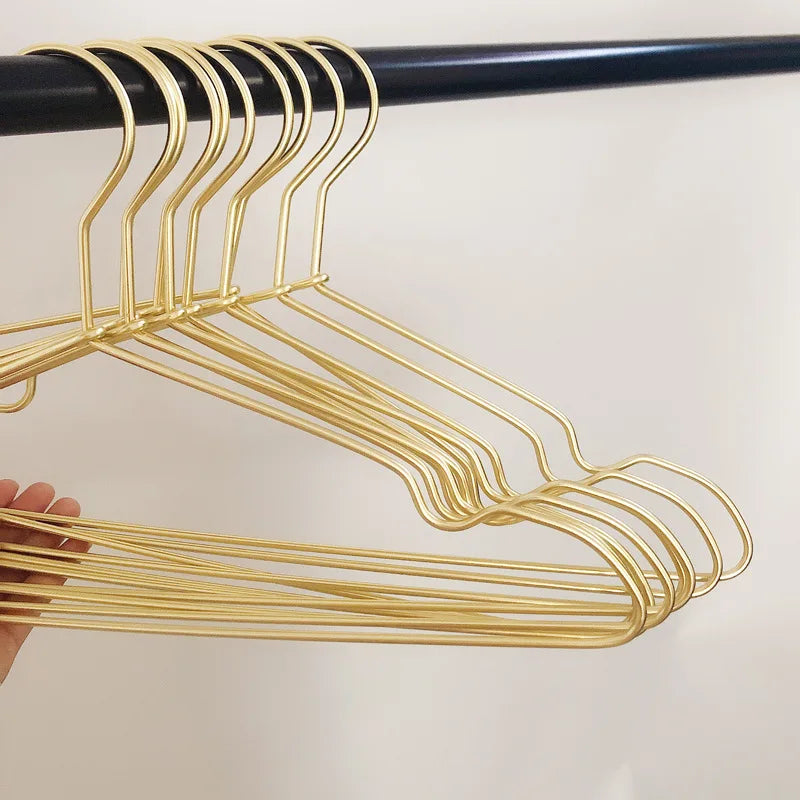 Tejesa 10pcs Silver/Gold Hanger For Clothes Aluminum Alloy Durable Clothes Hanger For Coats Skirts Pants Dress