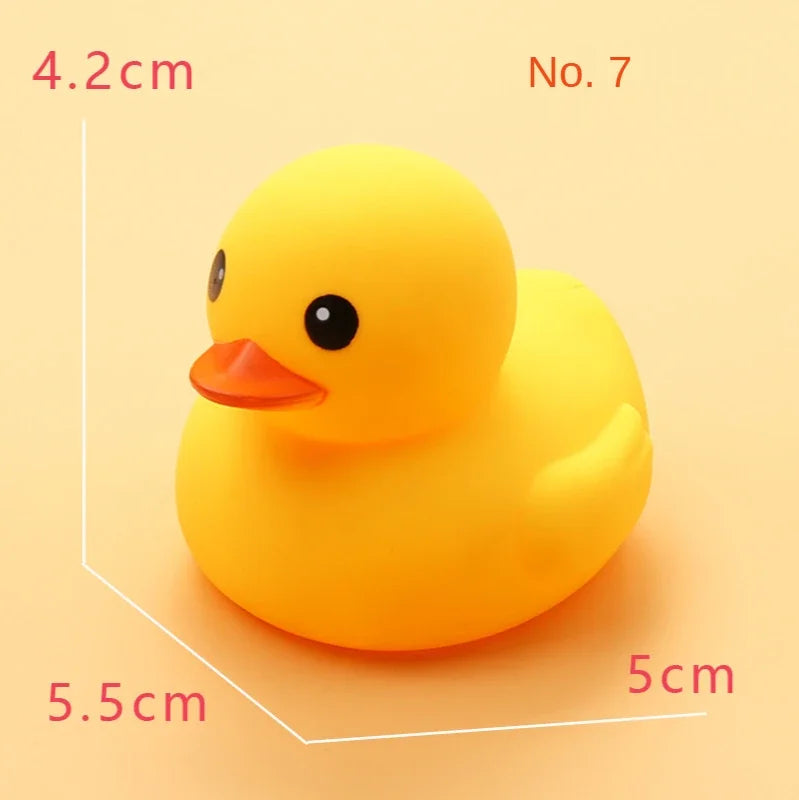 1Pc Cute Small Yellow Duck Baby Bath Toys Squeeze Rubber BB Bathing Water Fun Toy Race Classic Squeaky Kids Toys
