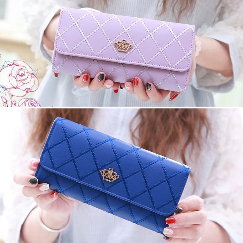 New Women's Wallet Fashion PU Leather Large Capacity Long Wallets Credit Card Holder Phone Coin Storage Girl's Handbag