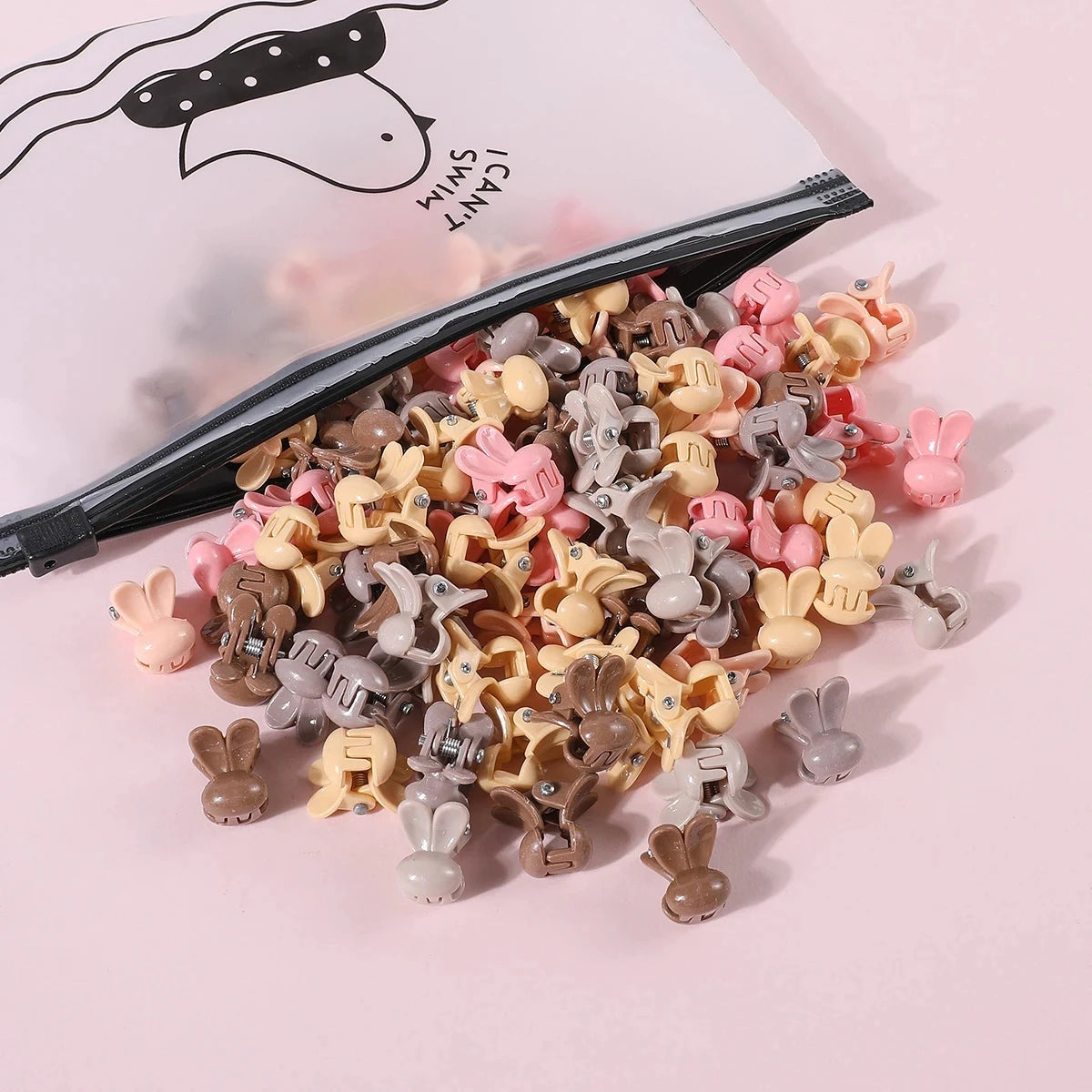 50pcs Girls Small Hair Claw Clips Colorful Plastic Clips Hairpin Flower Heart Mini Multi-Shape Hair Claw Kids Hair Accessories