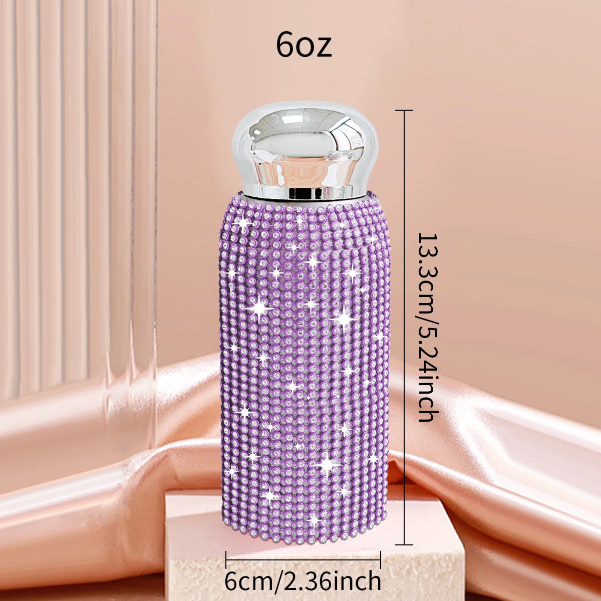 6oz Shine Insulation Cup Sparkling Stainless Steel Liner Coffee Vacuum Cup Flask Gift Portable Pocket Cup