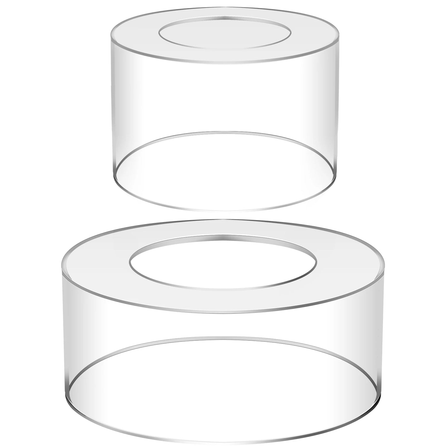 2Pcs Acrylic Cake Stand Fillable Cake Risers Clear Cake Tier Stackable Cake Display Boxex Decor Wedding Birthday Party Supplies