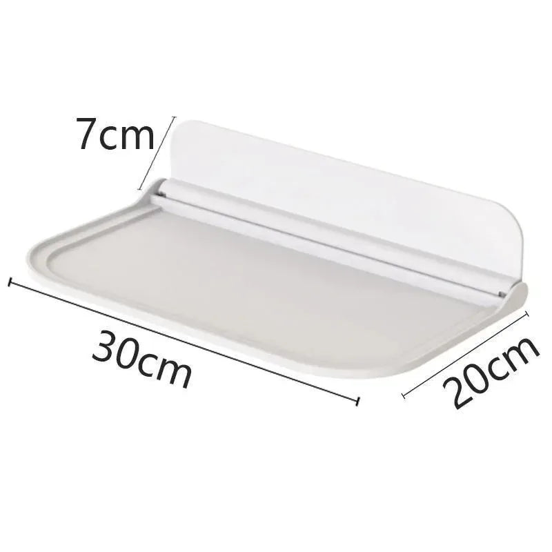 Folding Wall Mounted Shelf Saving Space Foldable Storage Rack Punch-Free Phone Holder Wifi Router Storage Tray BathroomOrganizer