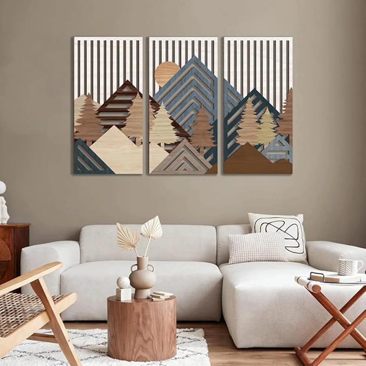 Hemasa 3pcs Wooden Wall Decor Set hollow wooden decoration, hanging wooden signs Art Decoration Perfect for Christmas wall decoration