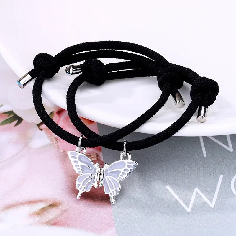Hemasa  2pcs/set   Butterfly Bracelet Adjustable BFF Friendship Jewelry Gifts For Kids