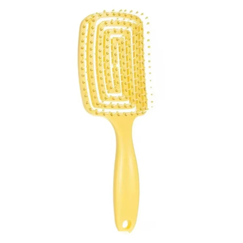 Hemasa 1Pcs Elastic Massage Comb Hollow Out Hair Brush/ Scalp Massage Combs Hair Styling Detangler Fast Blow Drying comb