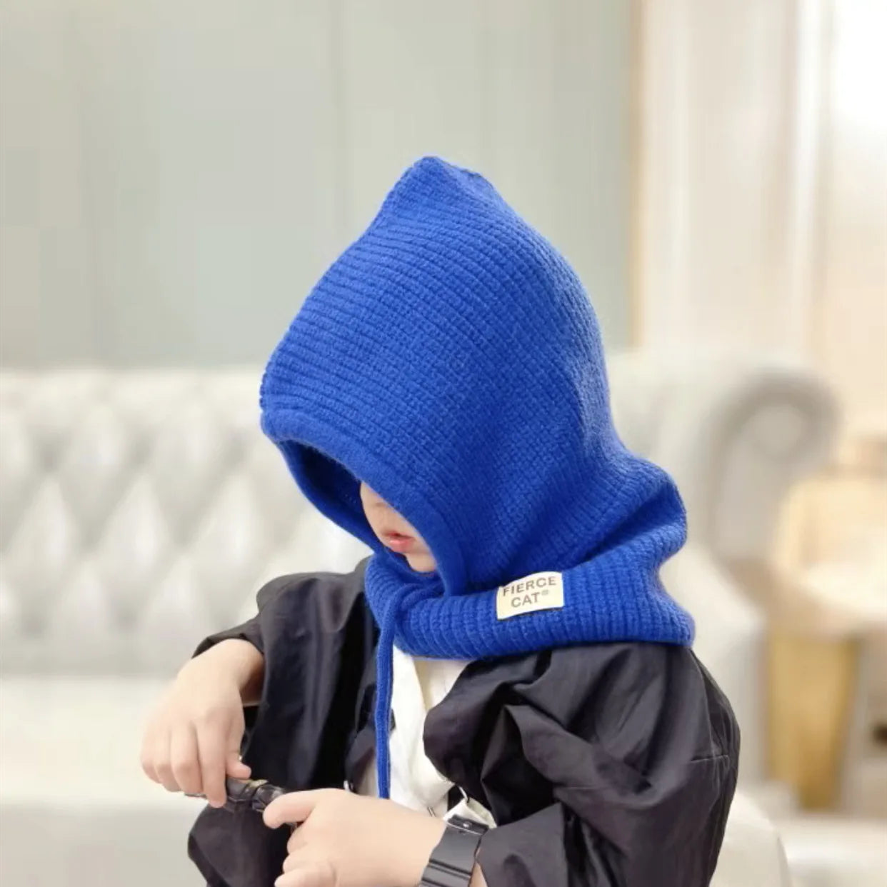 Winter Children Knitted Balaclava Beanie Hats Baby Girls and Boys Warm Hat for Kids