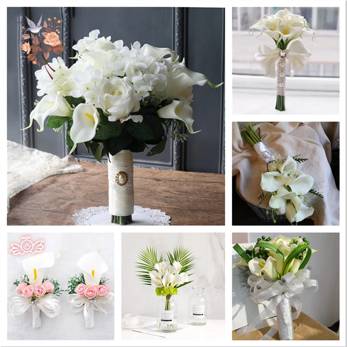 10Pcs Calla Lily Bridal Fake Flowers for Bridal Wedding Bouquet Real Touch Latex Artificial Calla Lilies Flower Home Party Decor