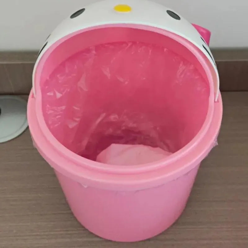Hemasa  Hello Kitty Cute Cartoon Desktop Wastebasket Home Trash Bin Garbage Car Trash