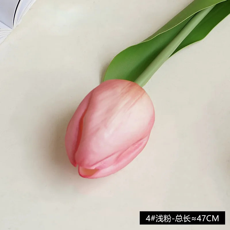 10Pc PU Real Touch Large Tulip Artificial Flowers Branch Home Decoration Realistic Tulips Party Wedding Decor Flower Arrangement