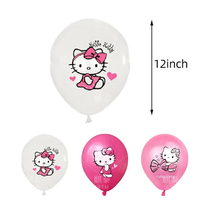 Hemasa Hello Kitty Party Balloon Set/ Children Birthday Partys Decorations Anime Latex Balloons Set Kids Gift