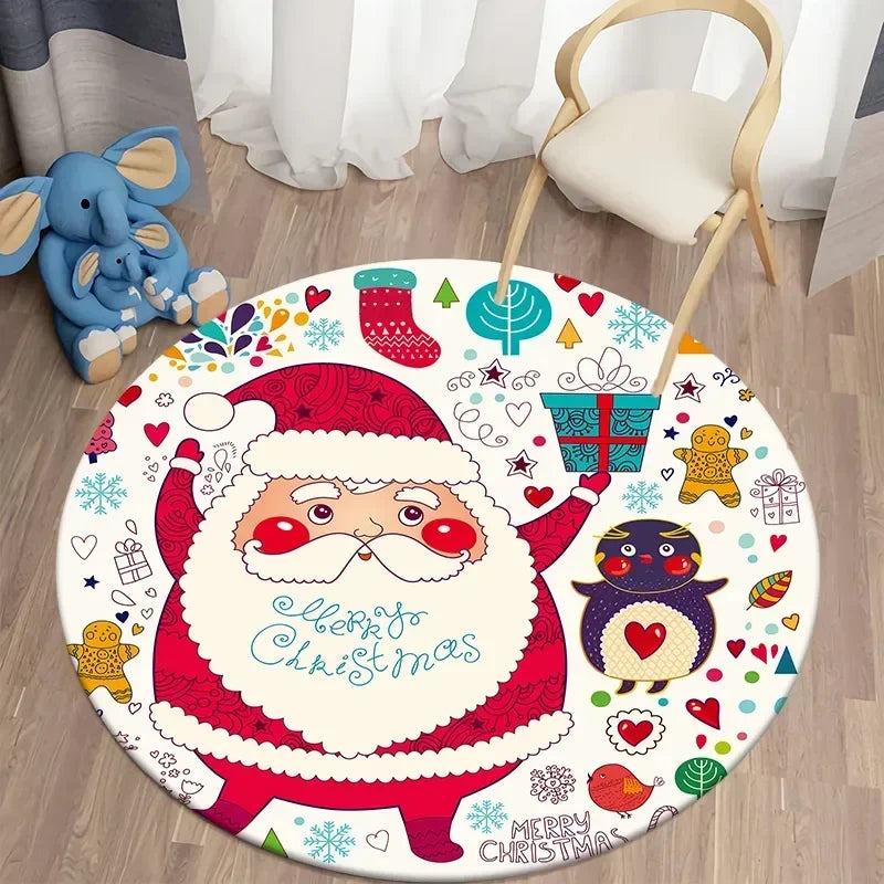 Santa round carpet home living room bed  floor mat kitchen bath   cute children's  decoration