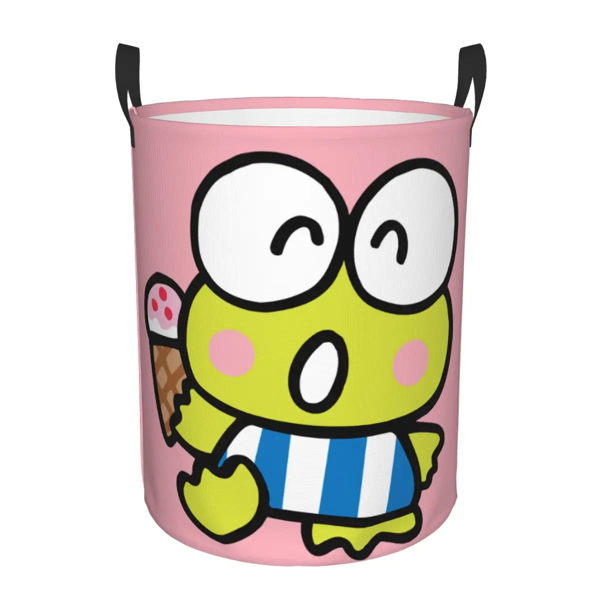 Tejesa Laundry Basket Foldable Large Capacity Clothes Storage Bin Big -eyed Frog Anime Baby Hamper
