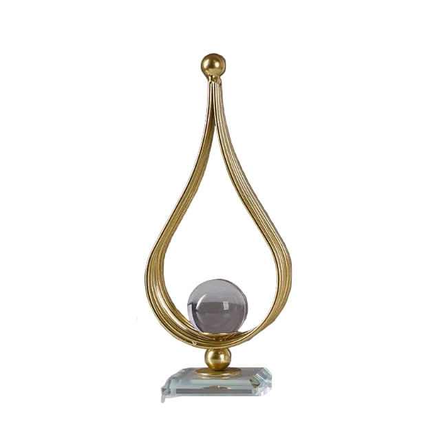 Hemasa Geometric Metal Figurines/ Crystal Ball Model Decorative Crafts/Living Room Desktop Ornaments/ Home Decorati
