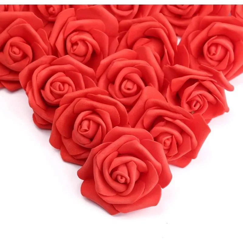 Tejesa 30/50Pcs Artificial Bridal Bouquet Foam Rose Flower Head Fake PE for Home Room Dceoration Party Wreath Accessories Wedding Decor