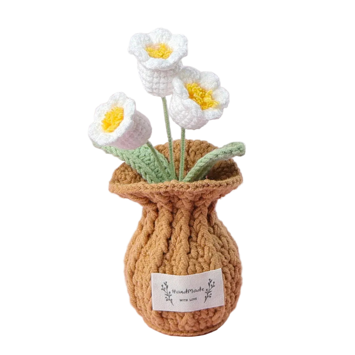 Hemasa Tulips Crochet Flowers with Kintted Potted Sunflowers /Handwoven Plant