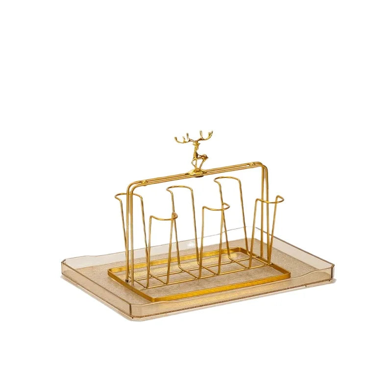 Stainless Steel Cup Tray, Inverted Hanging Rack, 8 Cup and 12 Cup Drain Rack, Home and Office Use, Durable Organizer