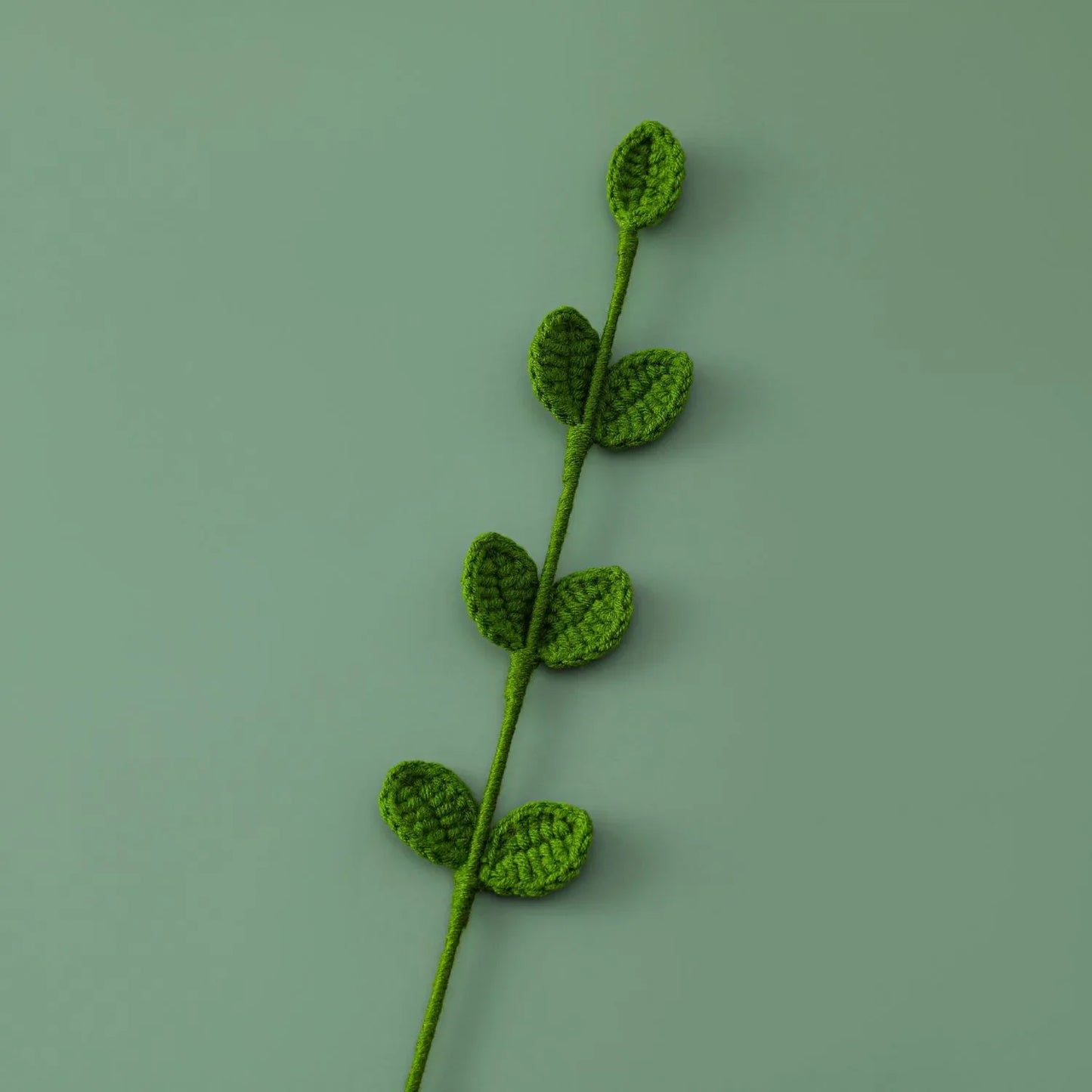 Hemasa 3pcs Crochet Leaves Knitted Eucalyptus Leaves Handmade Knitting Plant Artificial Plant for Flower Vase Home Decor