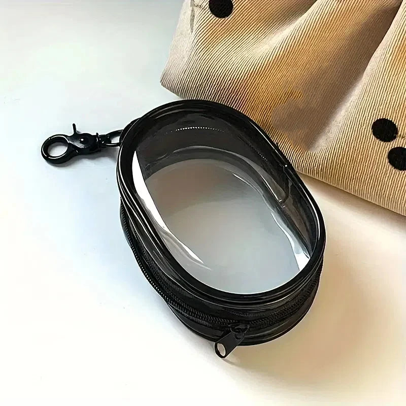 Hemasa Portable Keychain with Lipstick Case  Multi-Functional Travel Organizer for Women  PVC Material  Lobster Claw Clasp