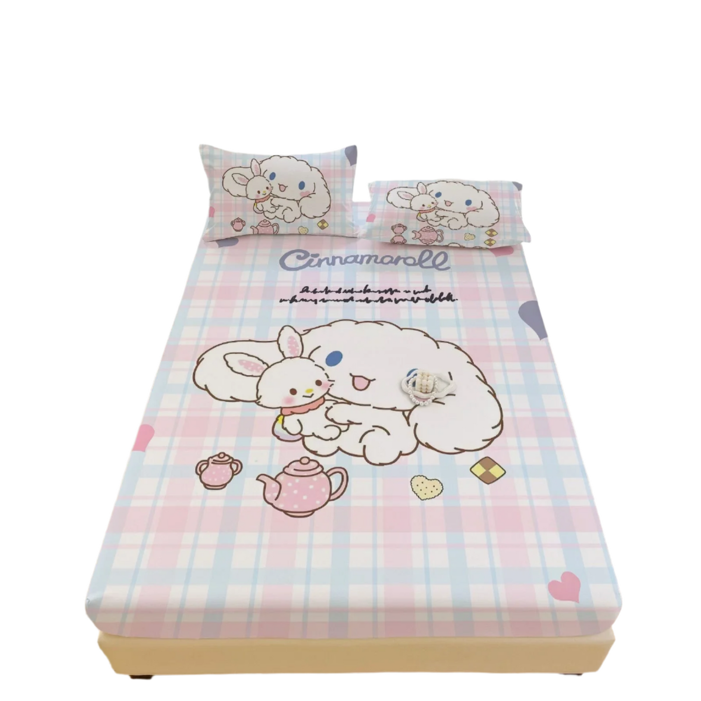 Hemasa  Bed Mattress Cover Cute Cartoon Painted Bed Linen Fitted Sheet For Kids Adult Single Double Size