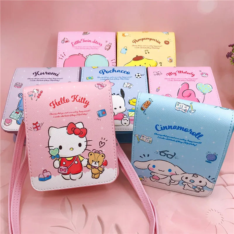 Hello Kitty Shoulder Bag Girls Gifts Sanrio Bags Melody Pudding Cinnamoroll Kuromi Little Twin Stars Crossbags Cute Coin Purses
